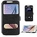 Galaxy S6 Case, EnGive Premium Slim Flip Imitation Leather Cover for Samsung Galaxy S6 G920 (Black)