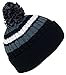 BWH Quality Cable Knit Cuffed Winter Hat W/Large Pom Pom (One Size)(Fits Large Heads)