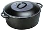 Lodge Logic L8DOL3 Pre-Seasoned 5-Quart Dutch Oven with Loop Handles