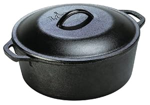 Lodge L10DOL3 Pre-Seasoned Dutch Oven with Dual Handles, 7-Quart