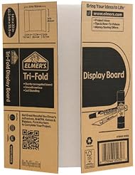 From Amazon.com. Click for details:
 Elmers Mini Corrugated Tri-Fold Display Board, 14 x 22 Inches, White with Kraft Backing (730109) Elmers Mini Corrugated Tri-Fold Display Board, 14 x 22 Inches, White with Kraft Backing (730109)