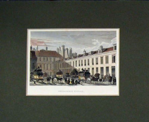 Hand Coloured Print 1829 Paris Messagerie Royale Daives