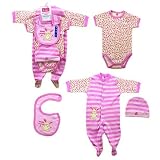 Hudson Baby Layette Set, 4 Piece, Baby Bunny, 3-6 Months