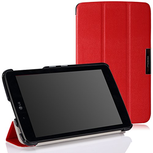 MoKo LG G Pad 7.0 Case - Ultra Slim Smart-shell Stand Case for LG G Pad V400 / V410 (LTE) / VK410 / UK410 / LK430 (G Pad F7.0) 7-Inch Android Tablet, RED (With Smart Cover Auto Wake / Sleep)