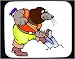 Decorated Mouse Pad with gardener, digging, mole, shoveling