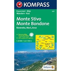 Kompass Karten, M. Stivo, M. Bondone, Rovereto, Mori, Arco: Escursioni/Bike. Wandern/Rad. Tourverlauf Bike. GPS-genau