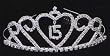 Quinceanera Tiara - Silver Toned - 2 and 1/4in.