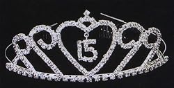 Quinceanera Tiara - Silver Toned - 2 and 1/4in.