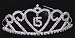 Quinceanera Tiara - Silver Toned - 2 and 1/4in.