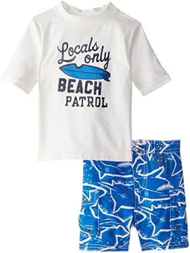 Osh Kosh Baby-Boys Infant Locals Only Rashguard Set, White, 12 Months
