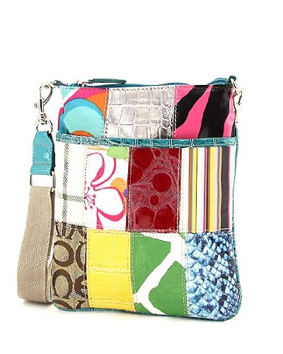 Multi Pattern Patchwork Cross Body Hipster Handbag - Choice of Colors (MTBL)