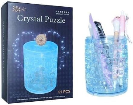 Blue Pen Coin Cup 3D Crystal Jigsaw Puzzle 51pcs