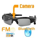 GSI Super Quality 5-In-1 Fashion Sunglasses, High Definiton Pinhole Digital Camera, Mini-DV Micro Video Camcorder, Stereo MP3 Player, Bluetooth Headset and FM Radio, With Built-In Earphones , USB Interface, 4GB Memory - Great Surveillance/Music Device