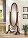 Coaster Oval Cheval Mirror in Dark Cherry