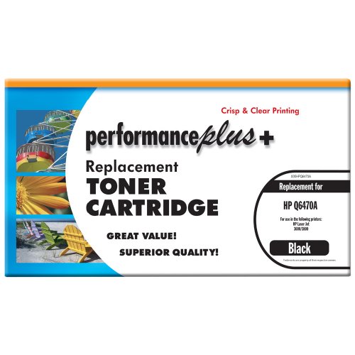 Performance Plus Remanufactured Q6470A Black Laser Toner Cartridge, Qualtity, Clear, Crisp Printing