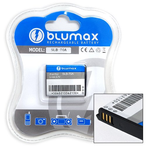 Blumax Li-Ion Ersatzakku f&uuml;r Samsung SLB-70A BP-70A (3,7 V, 950 mAh) Preisvergleich
