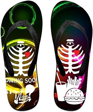 Banghot Women's Or Men's Unisex Coming Soon Baby Maternity Skeleton Flip Flop M