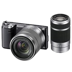 Sony NEX-5NK/B 16.1MP Compact Interchangeable Lens Digital Camera in Black with 18-55mm Lens + Sony SEL55210 E-Mount 55-210mm F4.5-6.3 Lens