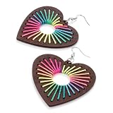 Heart Drop Pierced Fashion Earrings Multi