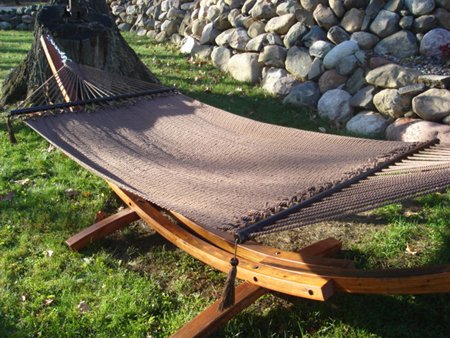 The Phat Tommy Grand Super Soft Hand Woven Wide Hammock - Mocha