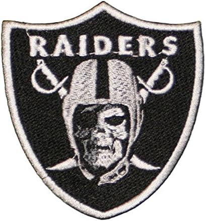 Oakland Raiders Skull Face Iron on or sew on Patch Embroidered Applique 3"