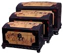 Traditional Asian Wedding Anniversary Gifts - 2ft.+ Oriental Chinese Design Nested Chests - 7 Designs