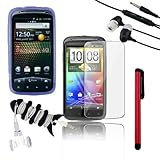 SKQUE Premium Purple TPU Skin Case + Clear Crystal Screen Protector + Earph ....