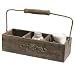 VINTAGE HOLZBOX FLASCHENKORB ORNAMENTE ALTES HOLZ