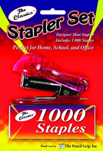 Pencil Grip The Classics Mini Stapler (26 6) with 1000 Staples - Assorted Colors (TPG-134)