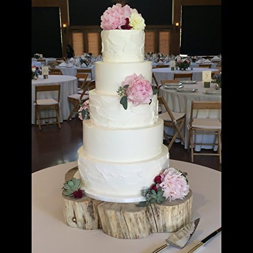 Log Tree Slice Wedding Cake Stand - wooden wedding cake stand, decorative centerpiece, lodgepole pine, cake stand
