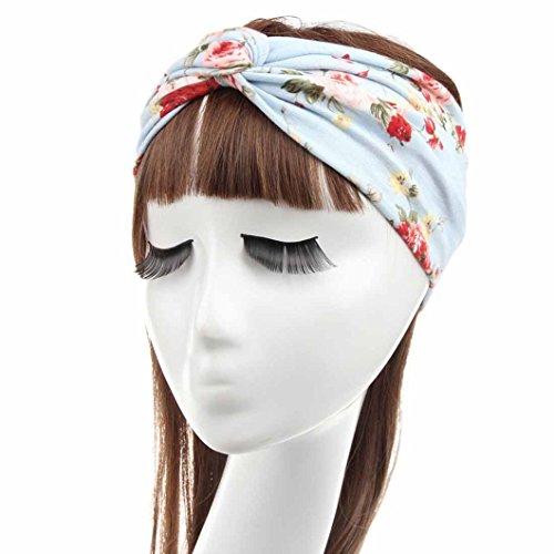 DZT1968(TM)Women Headband Flower Printed Spring Twist Hair Band Turban