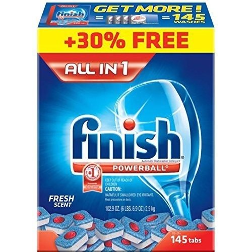 Finish Powerball Tabs Dishwasher Detergent Tablets, Fresh Scent, 145 Count