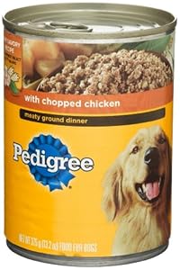 Pedigree Meaty Ground Dinner with Chopped Chicken Food for Dogs, 13.2-Ounce Cans (Pack of 24)