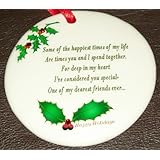 ' One of My Dearest Friends Ever ' Christmas Ornament Swarovski Crystal Detail