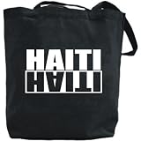 Canvas Tote Bag Black  Haiti Negative  Country