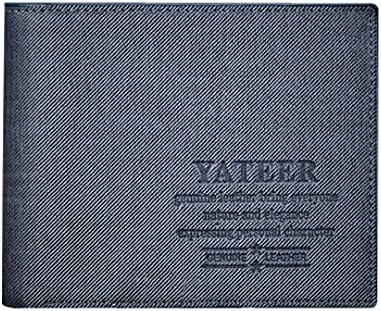 YiKaiSu Mens Leather Multi-Card Wallet Pocket Money Purse Clutch Bifold Wallet Color Blue