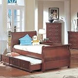 IMAGE OF Wildon Home 4768TWIN-CHY Louis Philippe Sleigh Bed in Cherry