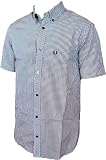 Fred Perry Short Sleeve Black and White Gingham Mens Button Up Shirt
