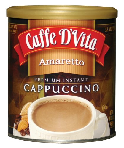 Caffe D'Vita Amaretto Cappuccino, 16-Ounce Canister (Pack of 6)
