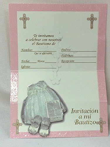 12 Baptism Invitations in Spanish with Envelopes Invitacion a Mi Bautizo New