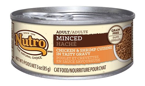 NUTRO Minced Adult Wet Cat Food, Chicken & Shrimp, 3 oz. (Pack of 24)