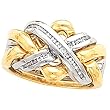 14K Two-Tone Gold Diamond Ladies' Puzzle Wedding Band - 0.20 Ct.