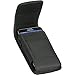 Motorola Droid Turbo 2 Moto X Force 2 Kinzie Bounce XT1585 , EpicDealz Extra Large Ultra Rugged Pouch Case Holster Black Nylon Canvas Velcro Flap with Steel Metal Belt Clip + Carabiner Hook