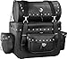 Motorcycle Sissy Bar Touring Luggage w/Studs 2 Piece Bag Set Harley Cruiser (Black)