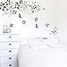 Soledi Removable Vines Flowers Butterfly 130 x 80cm Mural Vinyl Wall Decal, Black