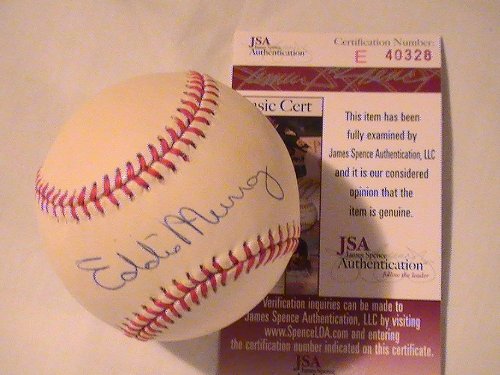 EDDIE MURRAY SIGNED AUTOGRAPHED MLB BASEBALL BALTIMORE ORIOLES JSA COA