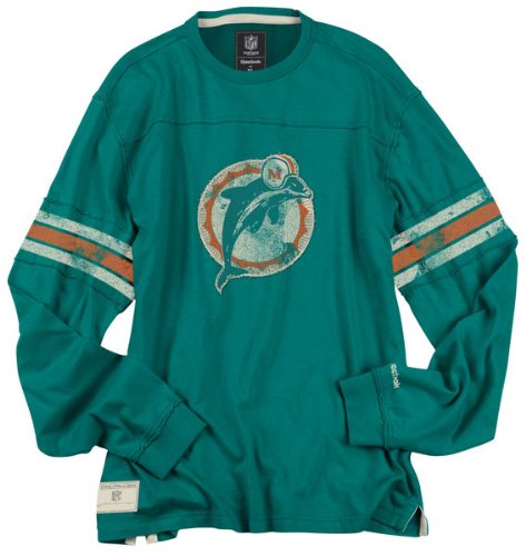 Miami Dolphins Vintage Long Sleeve AppliquÃ© Jersey Crew
