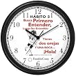 Habit 5 - Seek First to Understand (Spanish Text) - Wall Clock from THE 7 HABITS - CLOCK COLLECTION by WatchBuddy Timepieces (White Frame)