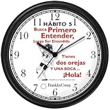 Habit 5 - Seek First to Understand (Spanish Text) - Wall Clock from THE 7 HABITS - CLOCK COLLECTION by WatchBuddy Timepieces (Bl
