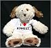 Plush Dog (Dog Tired) toy with I Love Kinnell